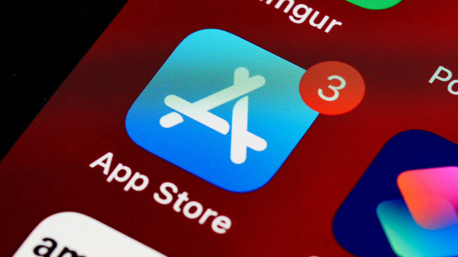 Closeup of the apple app store icon